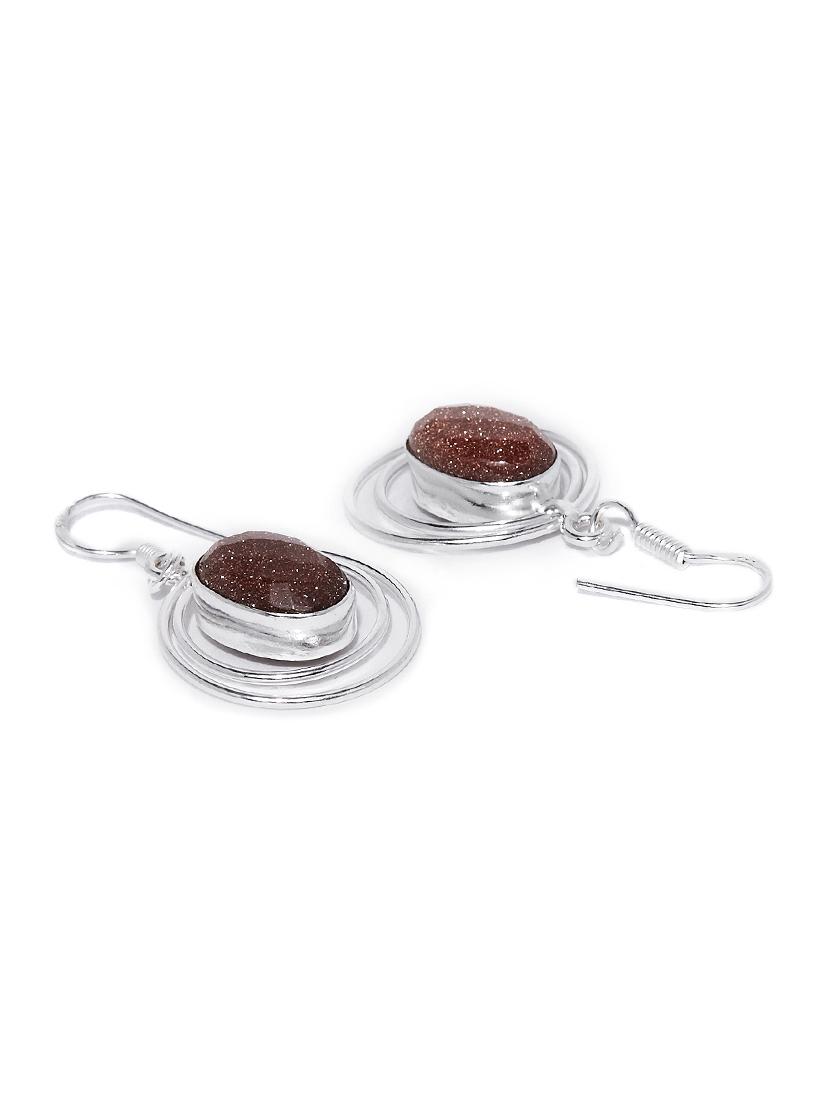 brown metal drop earring - 16100855 -  Standard Image - 1