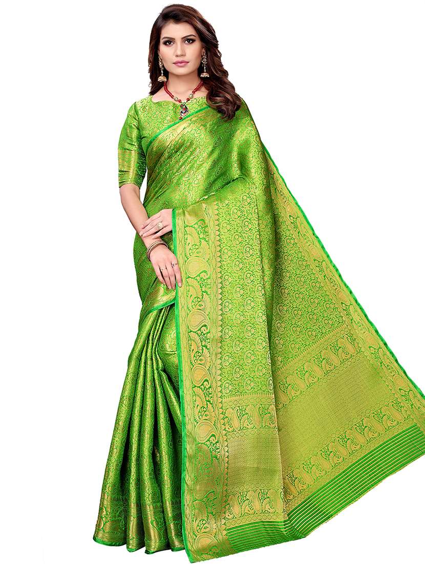floral zari motifs banarasi saree with blouse