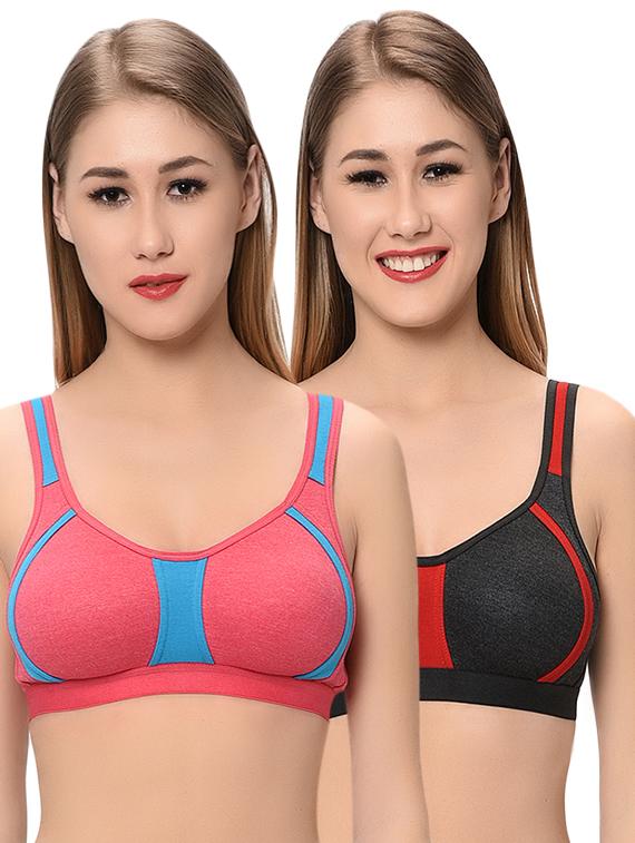 set of 2 color block bra - 16103732 -  Zoom Image - 0