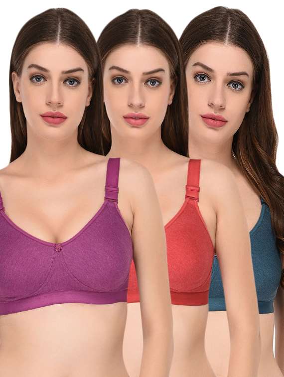 set of 3 floral patch bras