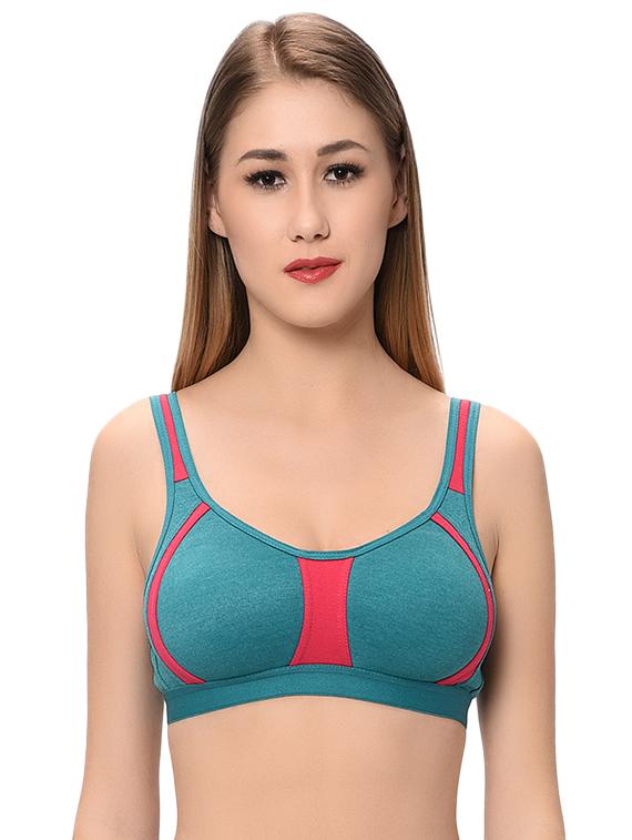 color block full coverage bra - 16103822 -  Zoom Image - 0