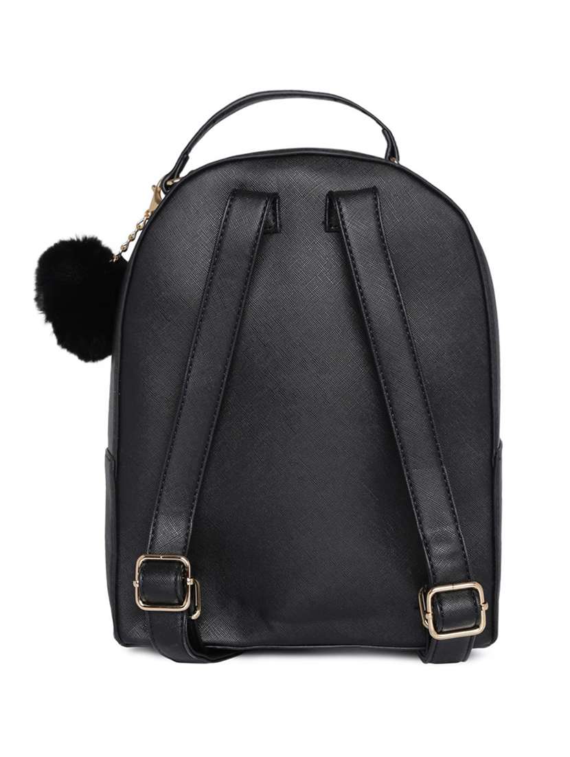 black leatherette (pu) fashion backpack - 16105976 -  Standard Image - 1
