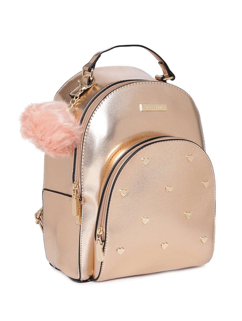 gold leatherette (pu) fashion backpack - 16105977 -  Standard Image - 4