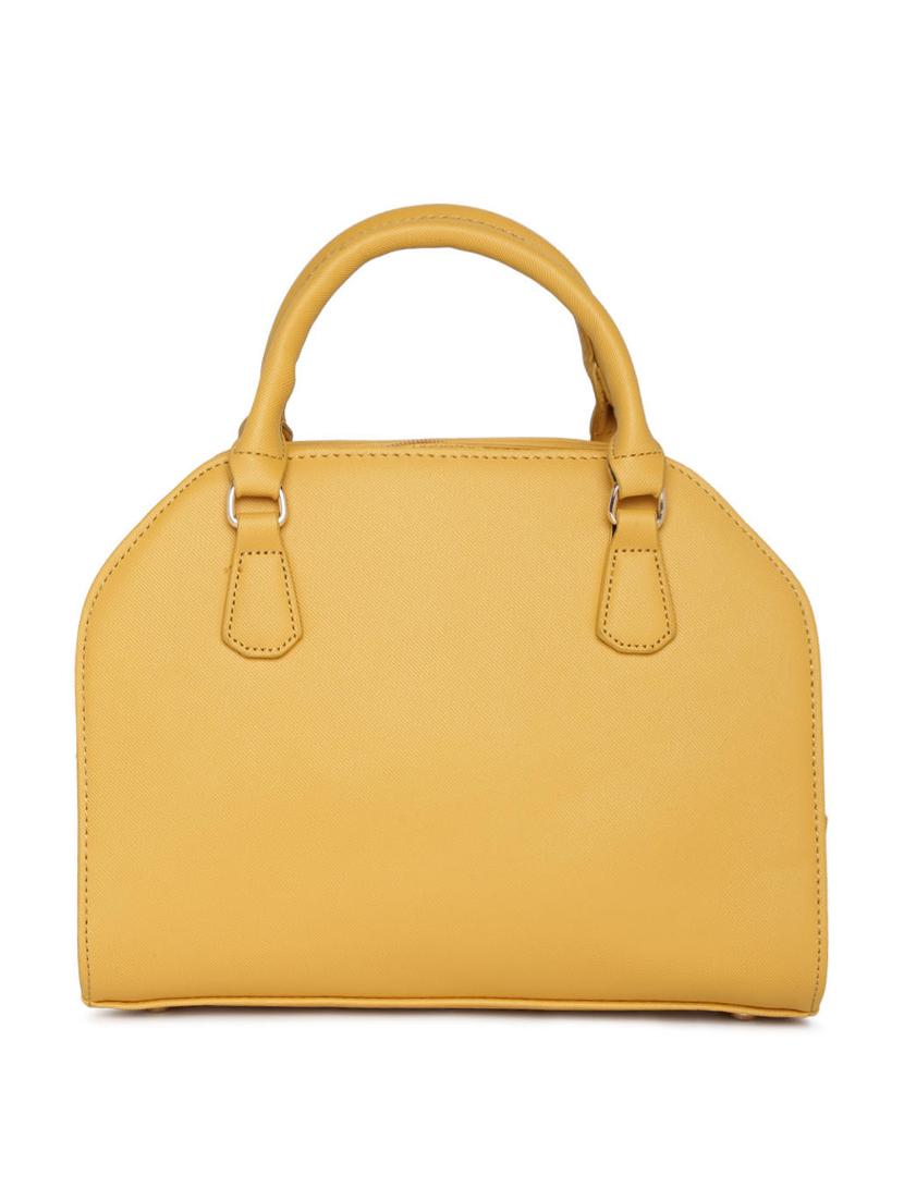 yellow leatherette (pu) fashion satchel - 16106014 - Standard Image - 1