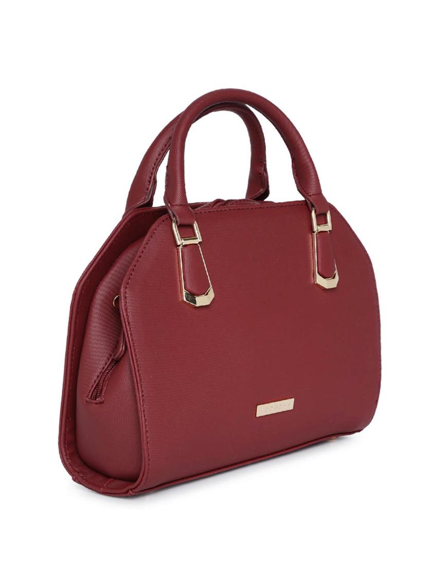 red leatherette (pu) fashion satchel - 16106015 - Standard Image - 4