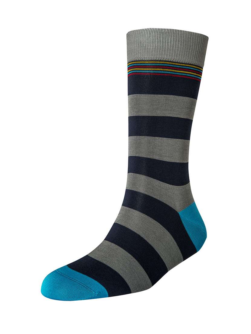 multi colored cotton above ankle length sock - 16108237 -  Standard Image - 1