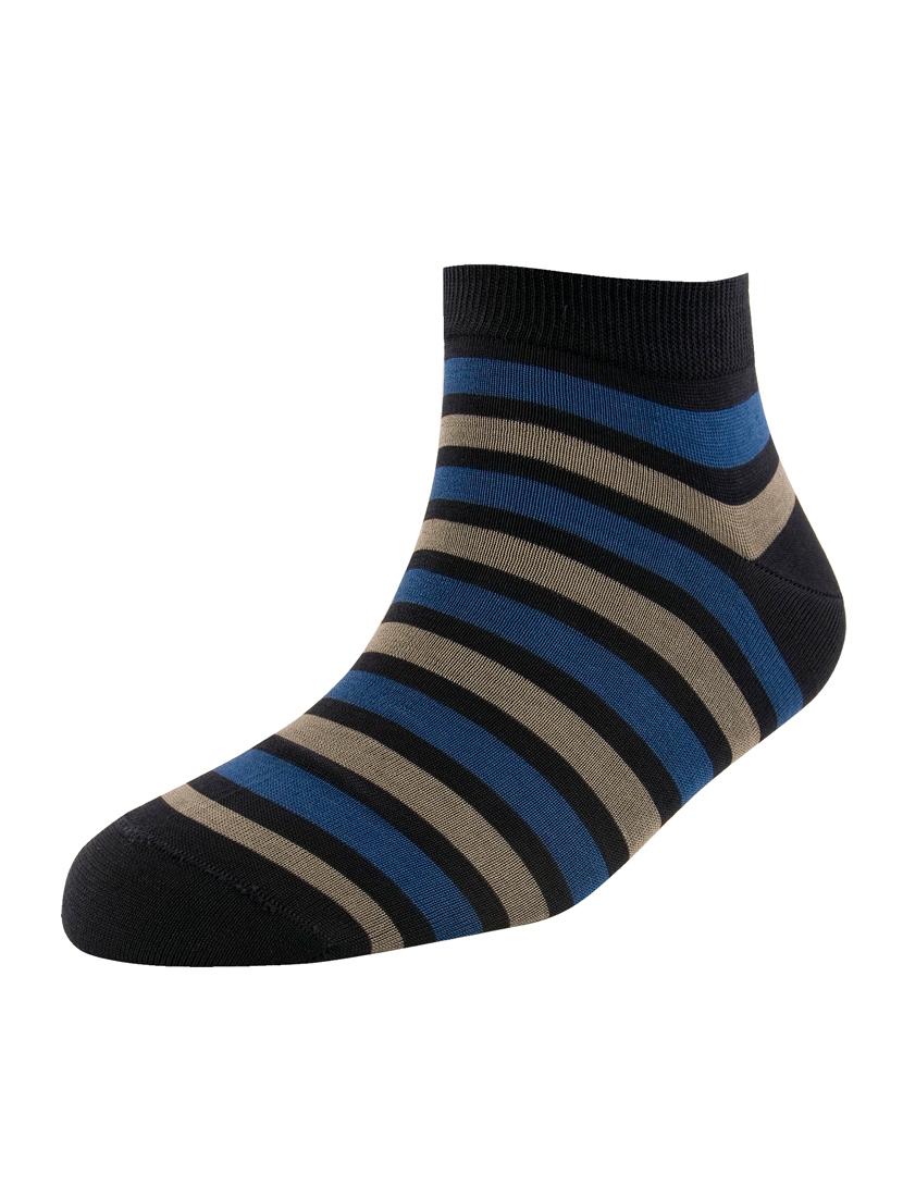 men blue striped ankle length socks - 16108252 - Standard Image - 1