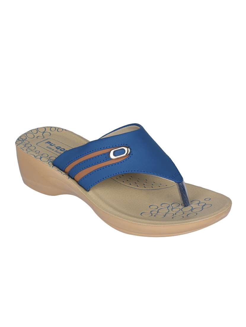 blue  toe separator  slippers 