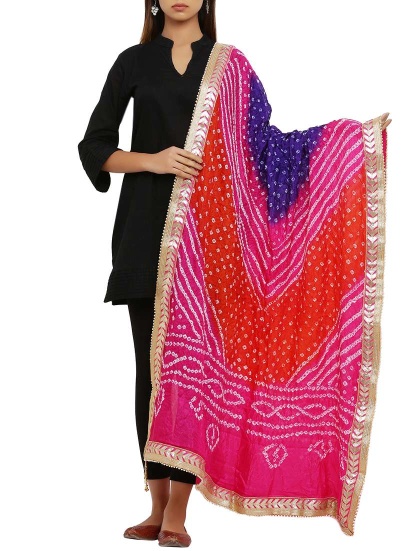 multi colored art silk dupatta