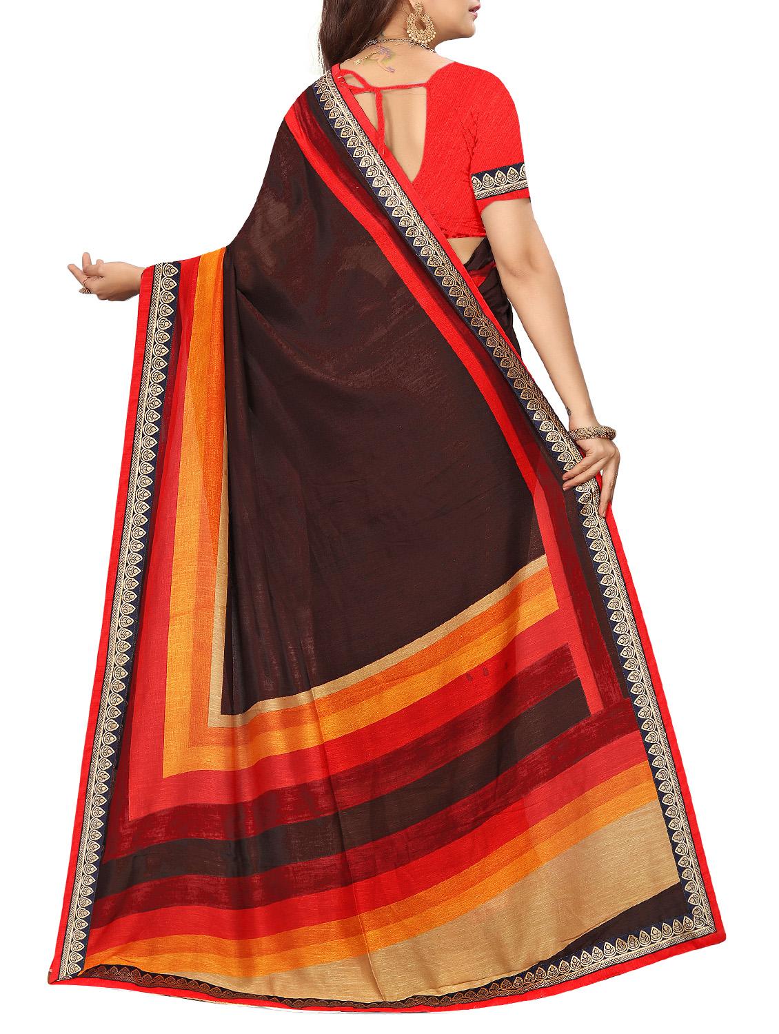 women's bordered royal blue colored saree with blouse - 16112700 - Standard Image - 1