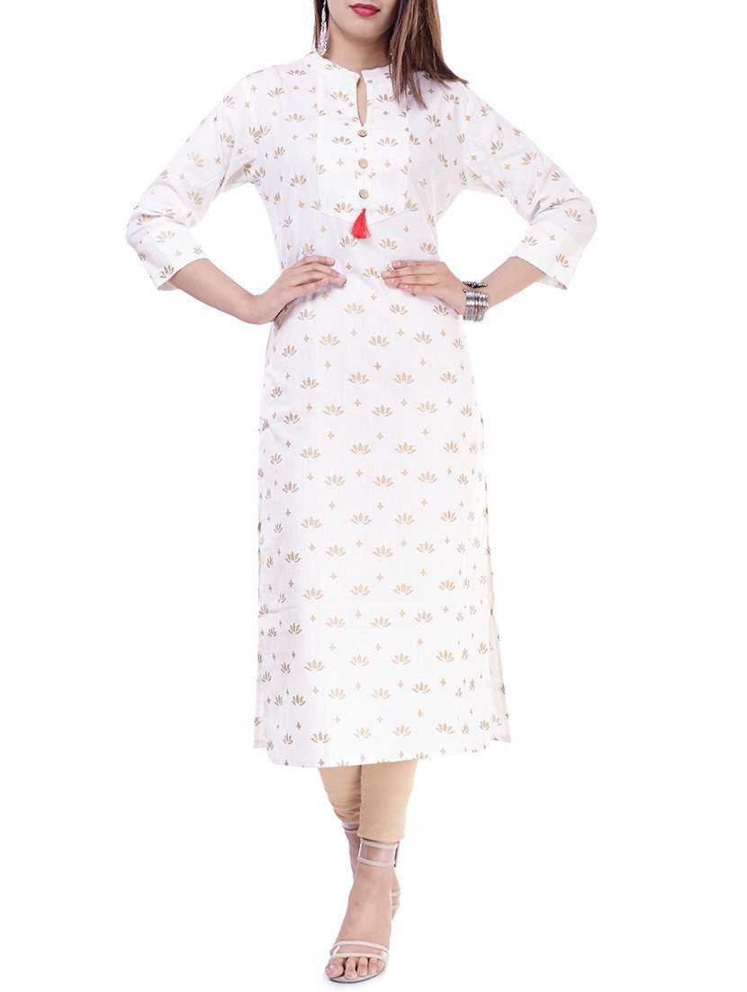 foil printed straight kurta