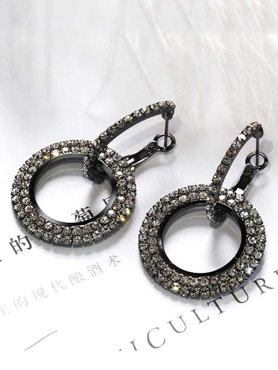 black metal hoop earring