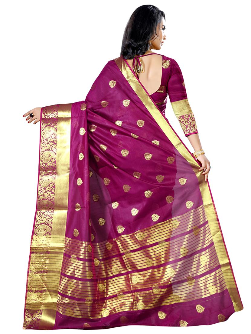 ethnic zari motifs kanjivaram saree with blouse - 16114504 - Standard Image - 1