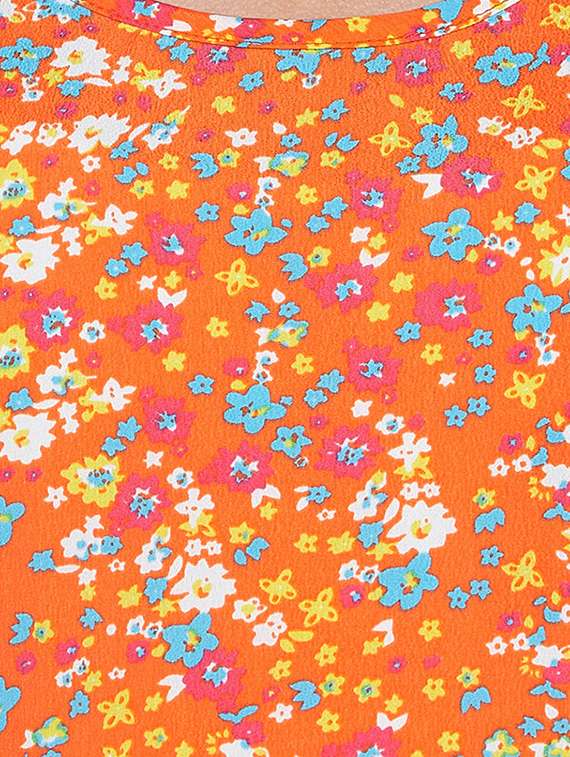 orange polyester frock - 16120361 - Standard Image - 4