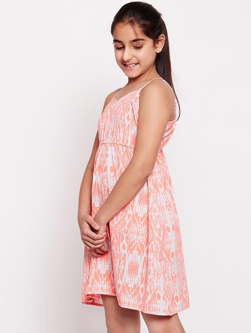 orange polyester frock - 16120364 - Standard Image - 1