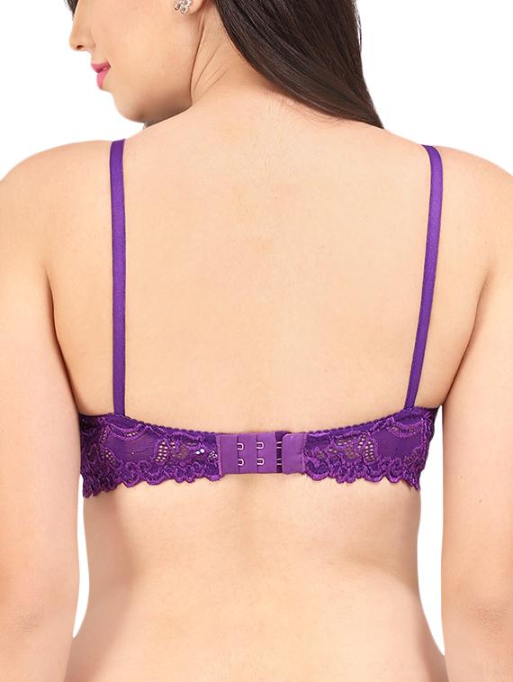 floral laced bow patch bra - 16120398 - Standard Image - 1