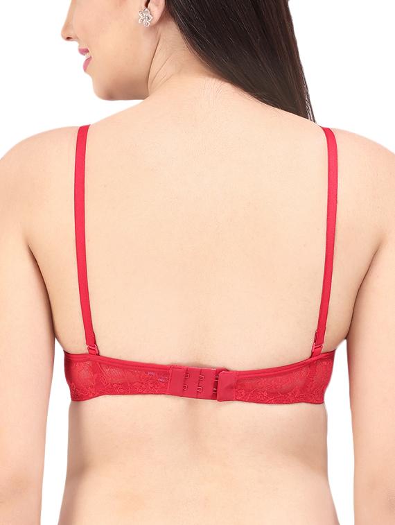 detachable strap bow patch floral bra - 16120401 -  Standard Image - 1