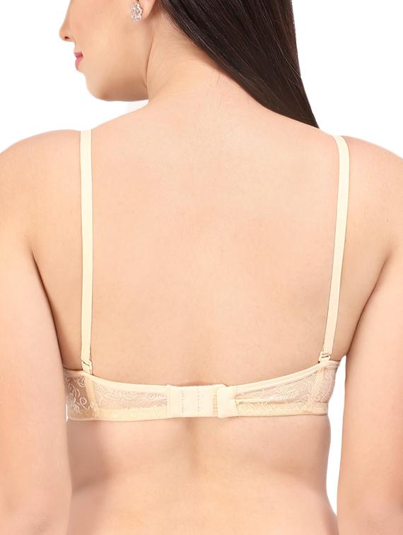 detachable strap bow patch floral bra - 16120402 -  Standard Image - 1