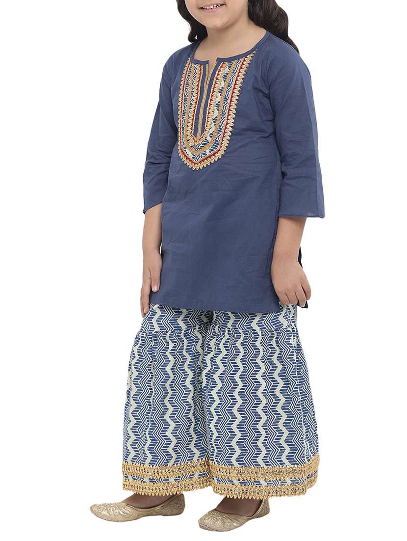 blue cotton suit set - 16128716 -  Standard Image - 1