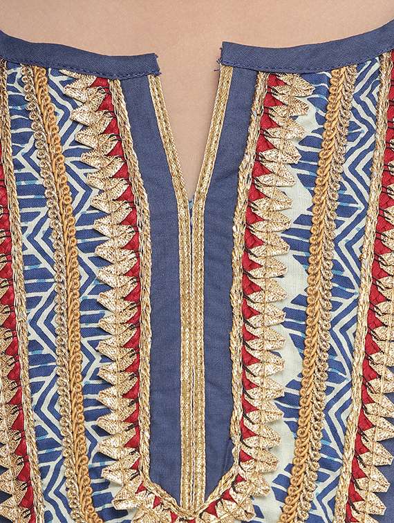 blue cotton suit set - 16128716 - Standard Image - 4
