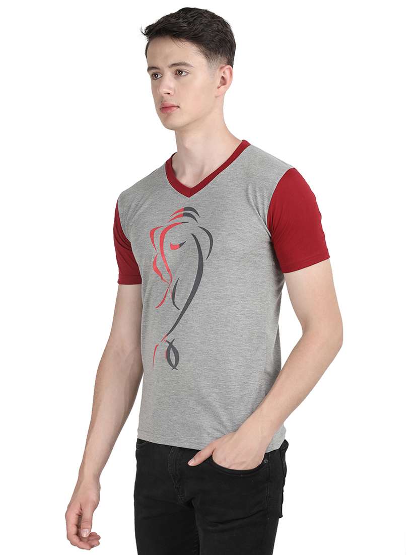 grey printed tshirt - 16128801 -  Standard Image - 1