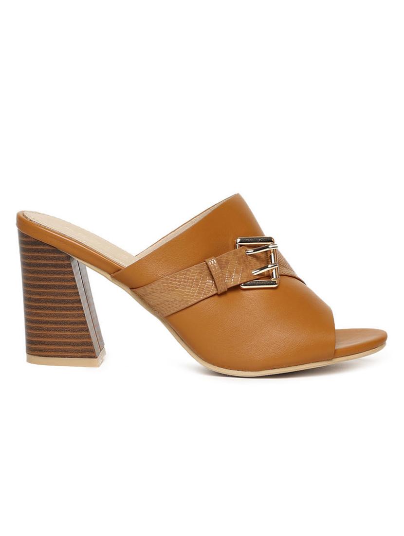 tan pu mules sandals - 16129905 - Standard Image - 1