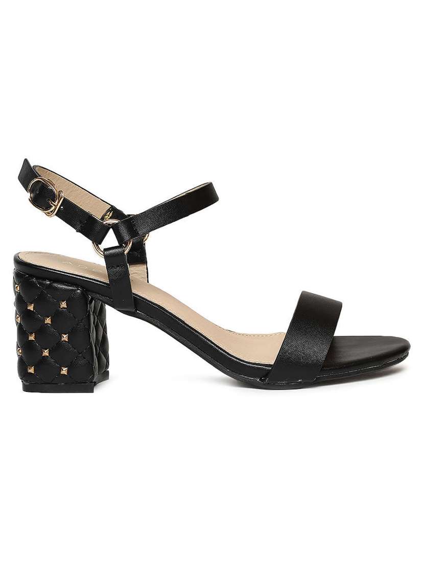 black pu ankle strap sandals - 16129906 -  Standard Image - 1