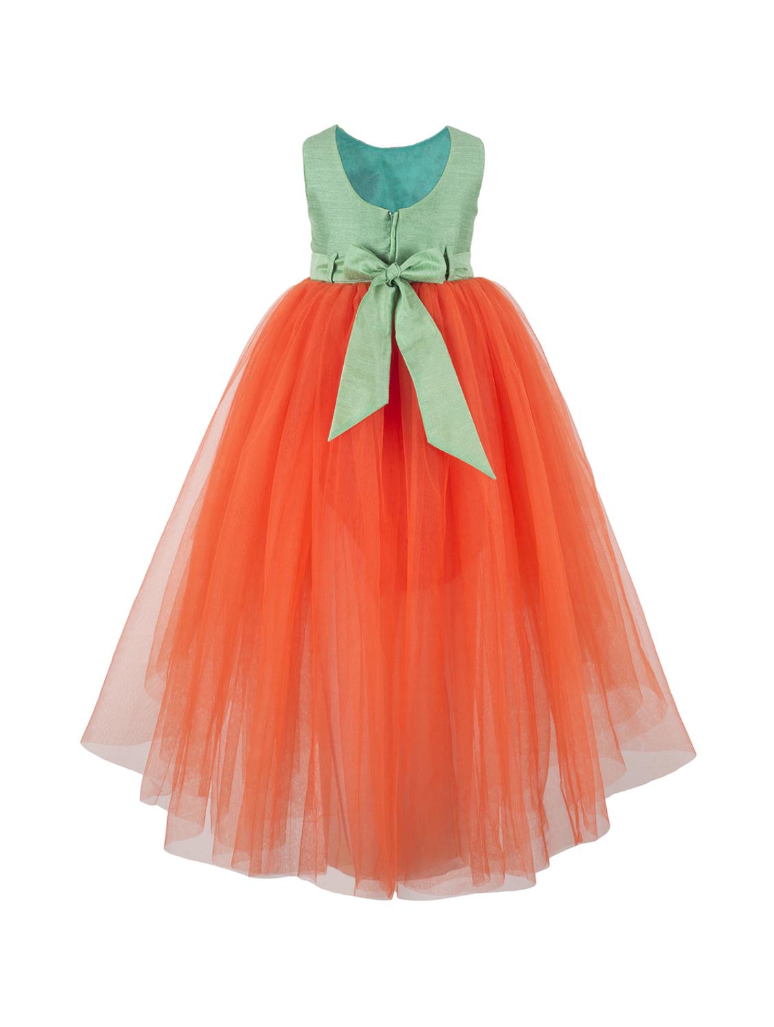 orange net frock - 16130800 - Standard Image - 1