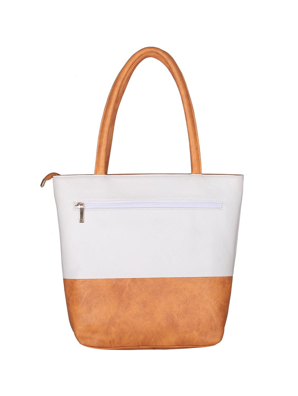 white leatherette (pu) regular handbag and sling bag combo - 16131461 - Standard Image - 1