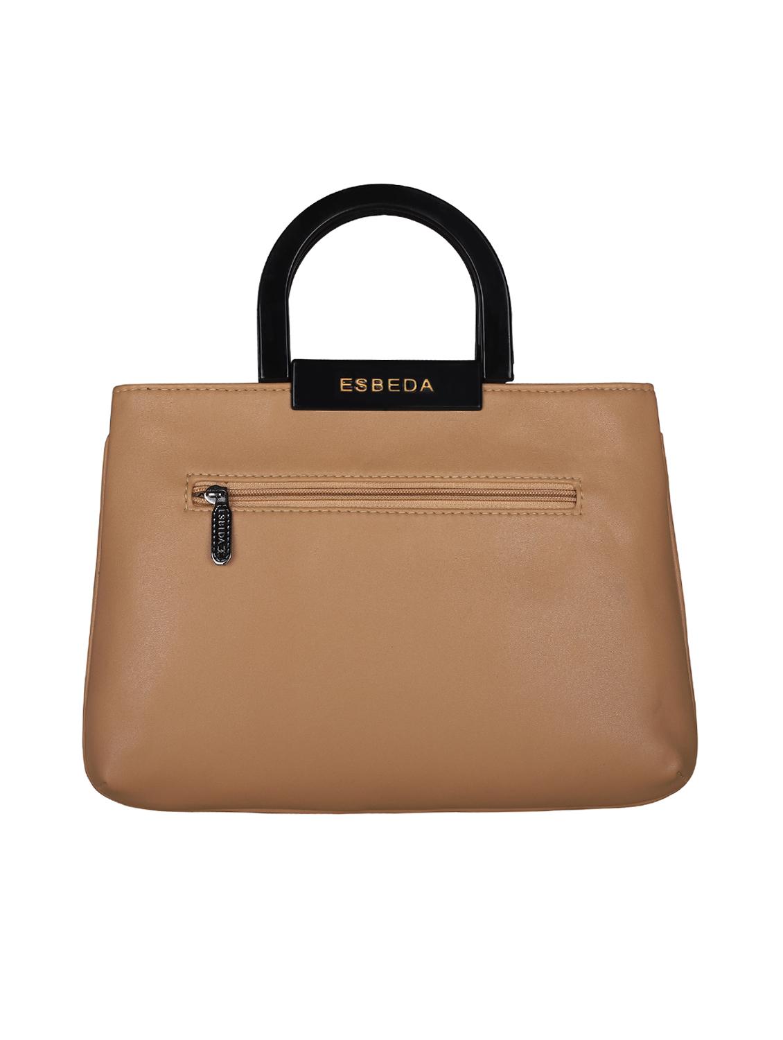 brown leatherette (pu) regular handbag - 16131467 -  Standard Image - 1