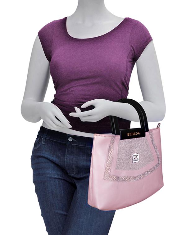 pink leatherette (pu) handbag - 16131473 - Standard Image - 4