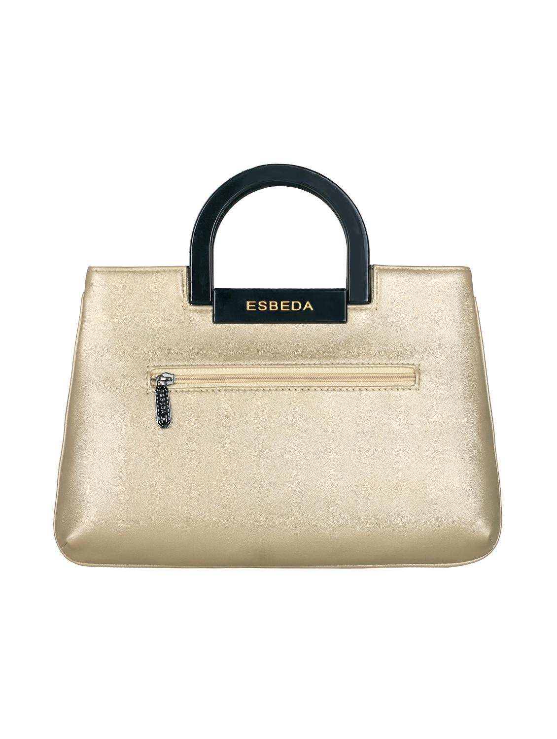 gold leatherette (pu) handbag - 16131474 -  Standard Image - 1
