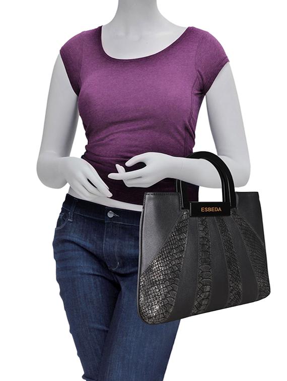 grey leatherette (pu) handbag - 16131477 - Standard Image - 4