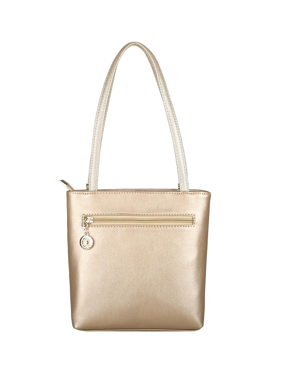 gold leatherette (pu) handbag - 16131478 -  Standard Image - 1