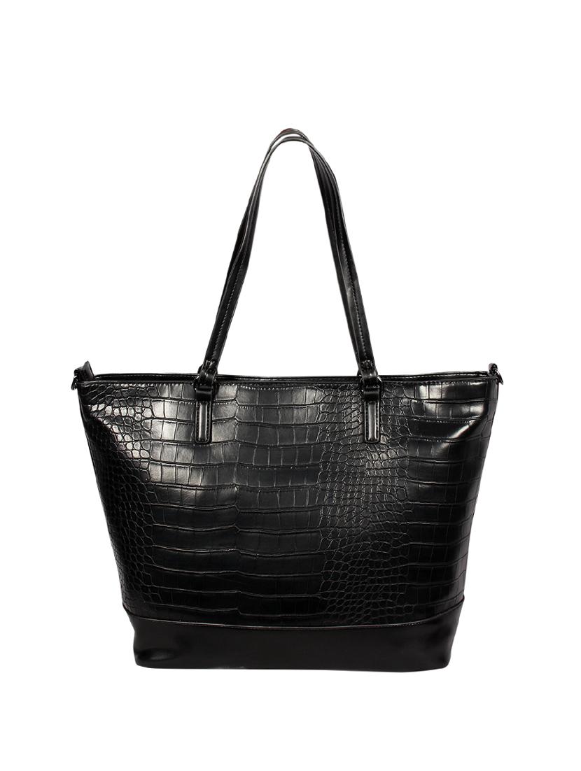 black leatherette (pu) handbag - 16131496 - Standard Image - 1