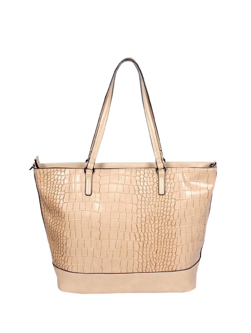 beige leatherette (pu) handbag - 16131500 - Standard Image - 1