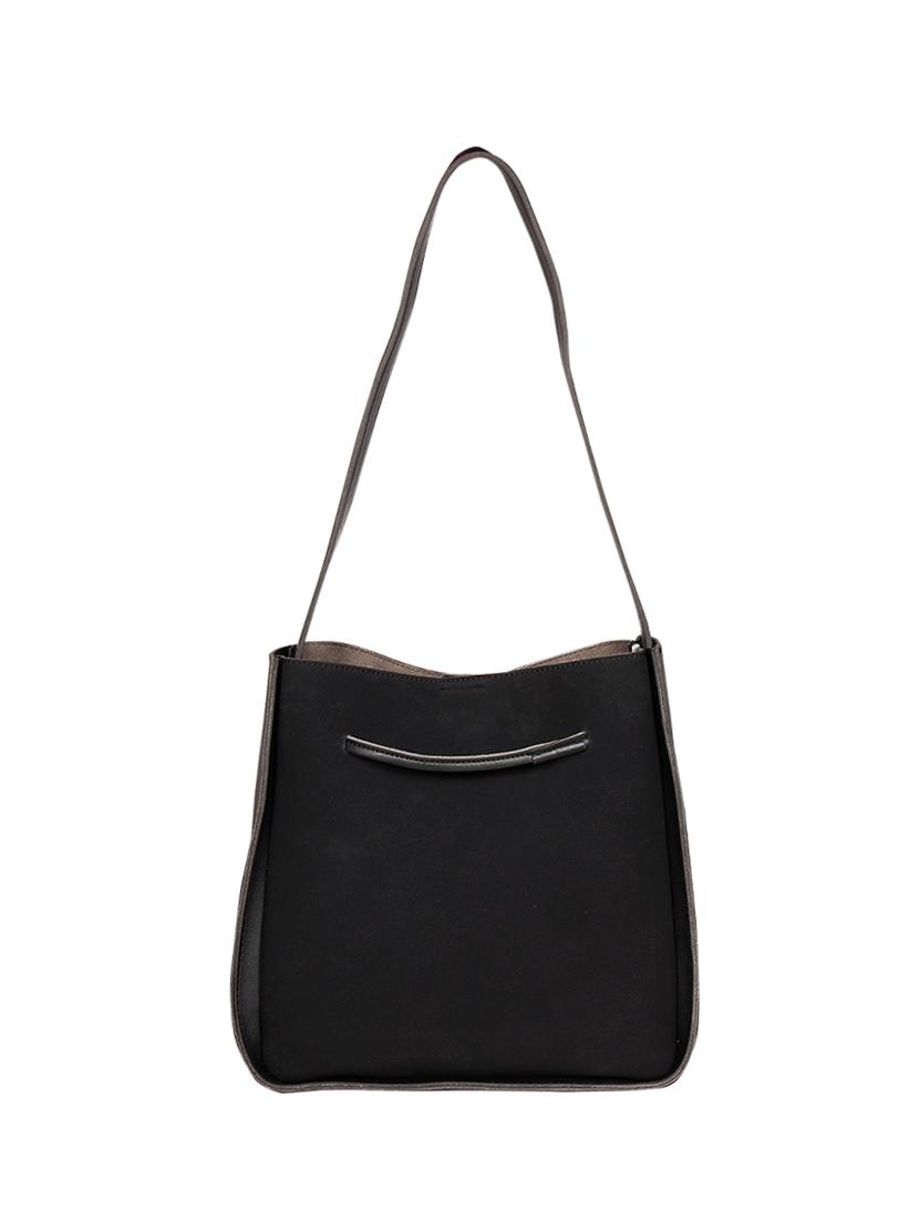 black leatherette (pu) regular tote and sling bag combo - 16131502 -  Standard Image - 1