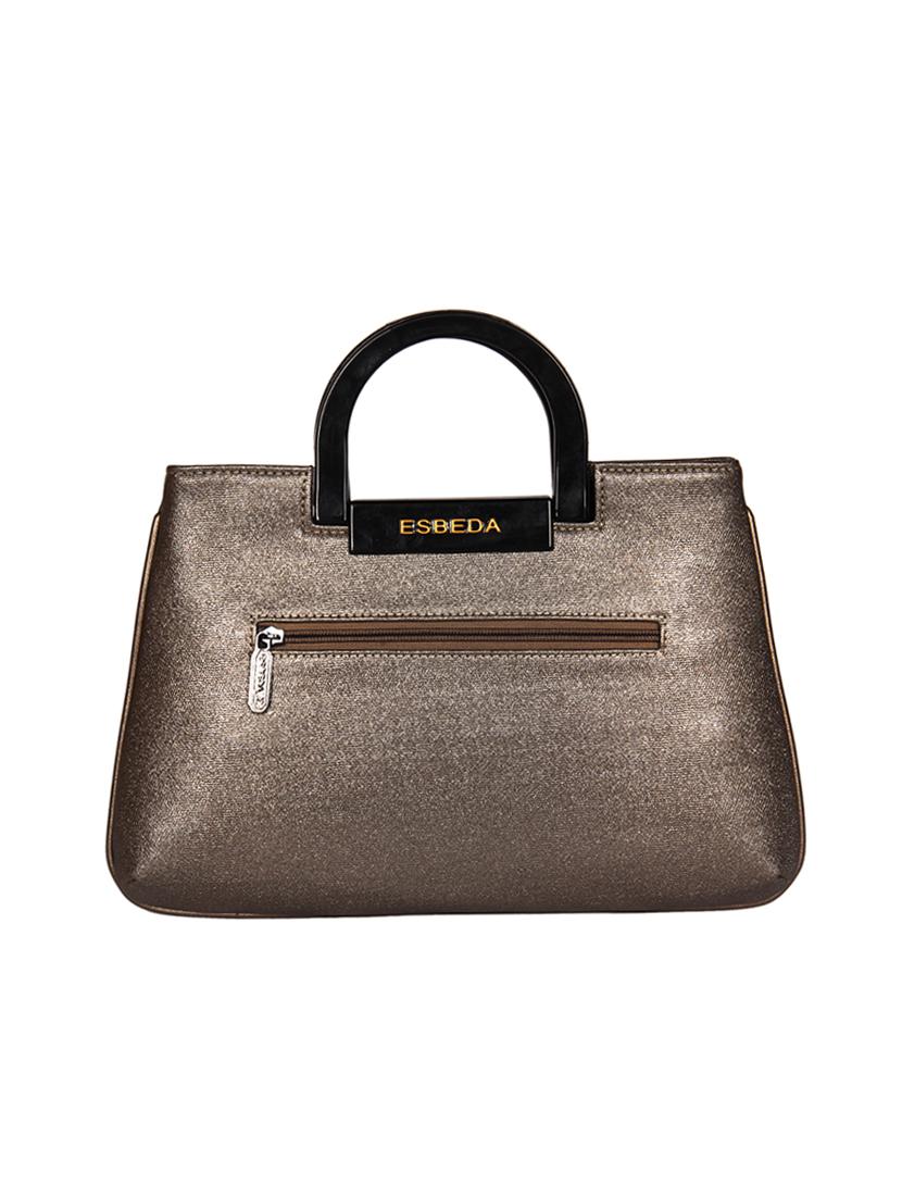 brown leatherette (pu) regular handbag - 16131542 -  Standard Image - 1