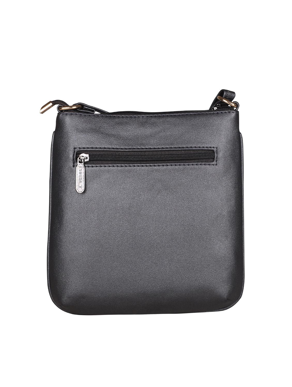 black leatherette (pu) regular sling bag - 16131582 - Standard Image - 1