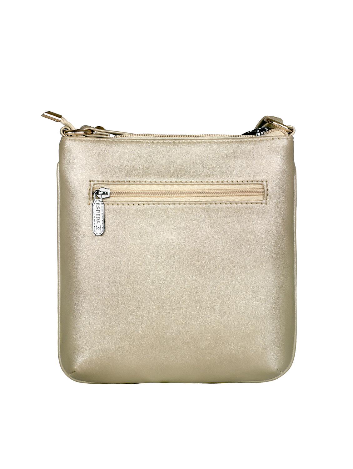 gold leatherette (pu) sling bag - 16131584 - Standard Image - 1