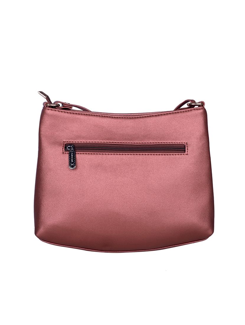 maroon leatherette (pu) sling bag - 16131714 - Standard Image - 1