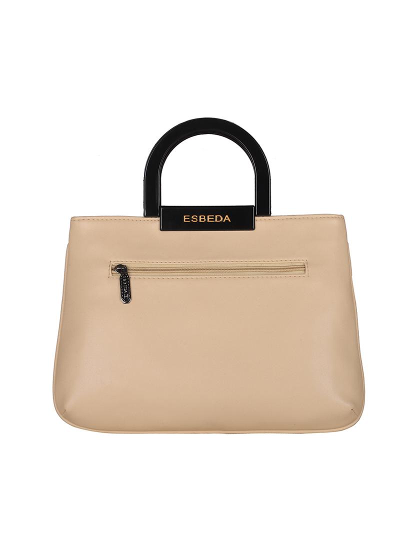 beige leatherette (pu) regular handbag - 16131719 - Standard Image - 1