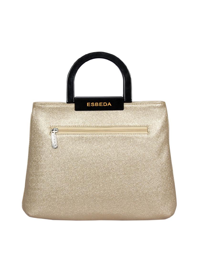 gold leatherette (pu) regular handbag - 16131722 - Standard Image - 1