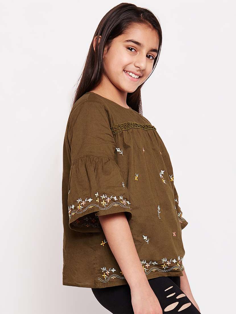 green cotton top - 16132544 - Standard Image - 1