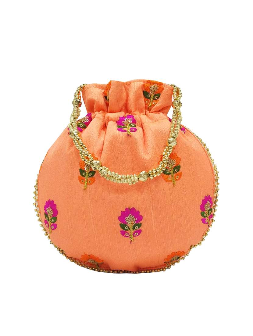 peach silk ethnic potli - 16133527 -  Standard Image - 1