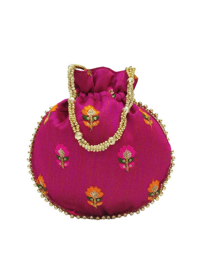 pink silk ethnic potli - 16133528 - Standard Image - 1