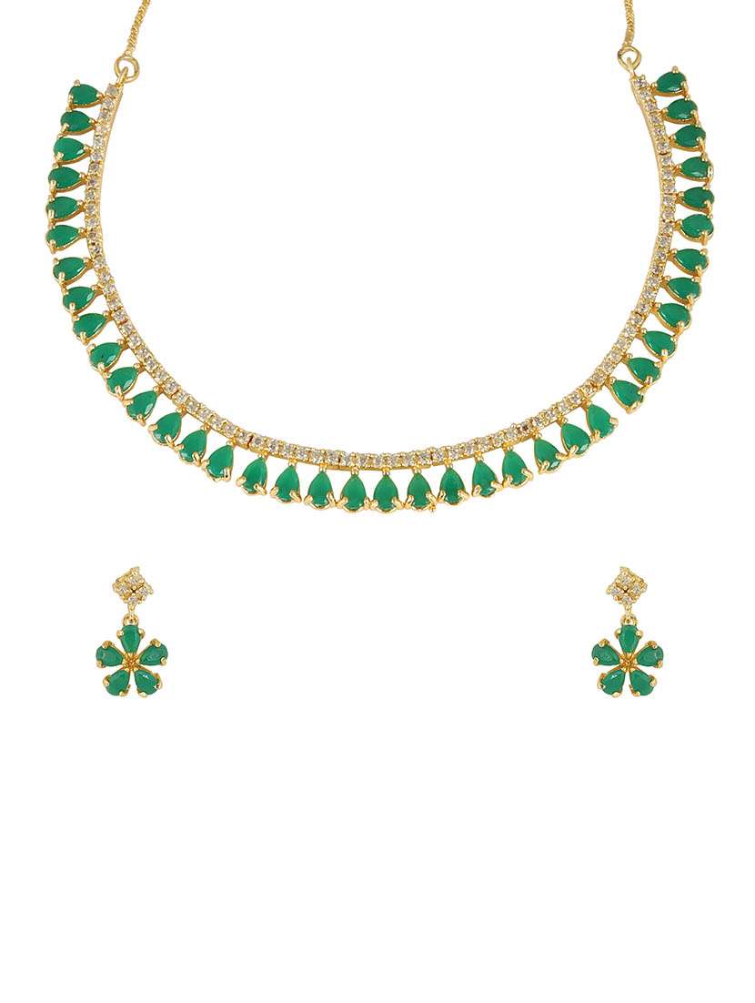 green brass choker necklace