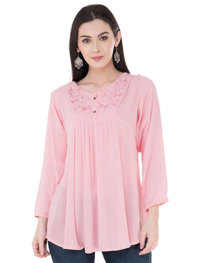 gather detail embroidered tunic