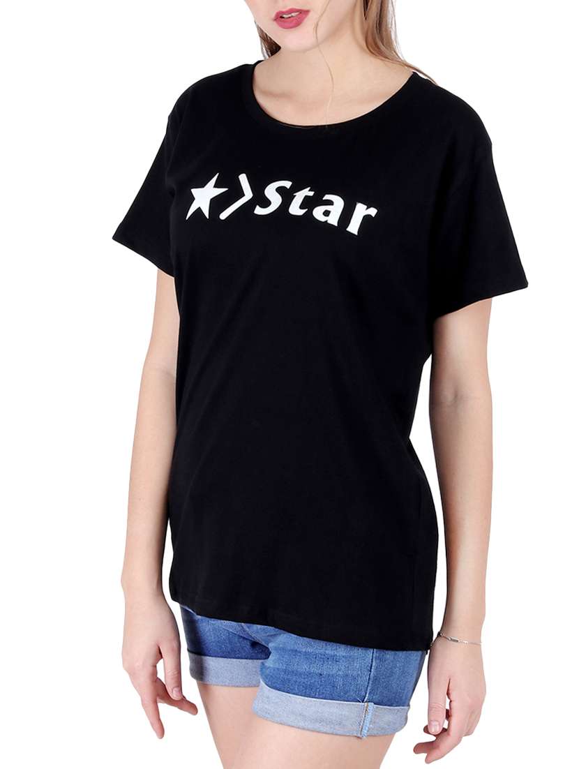 round neck graphic print tee - 16138019 -  Standard Image - 1