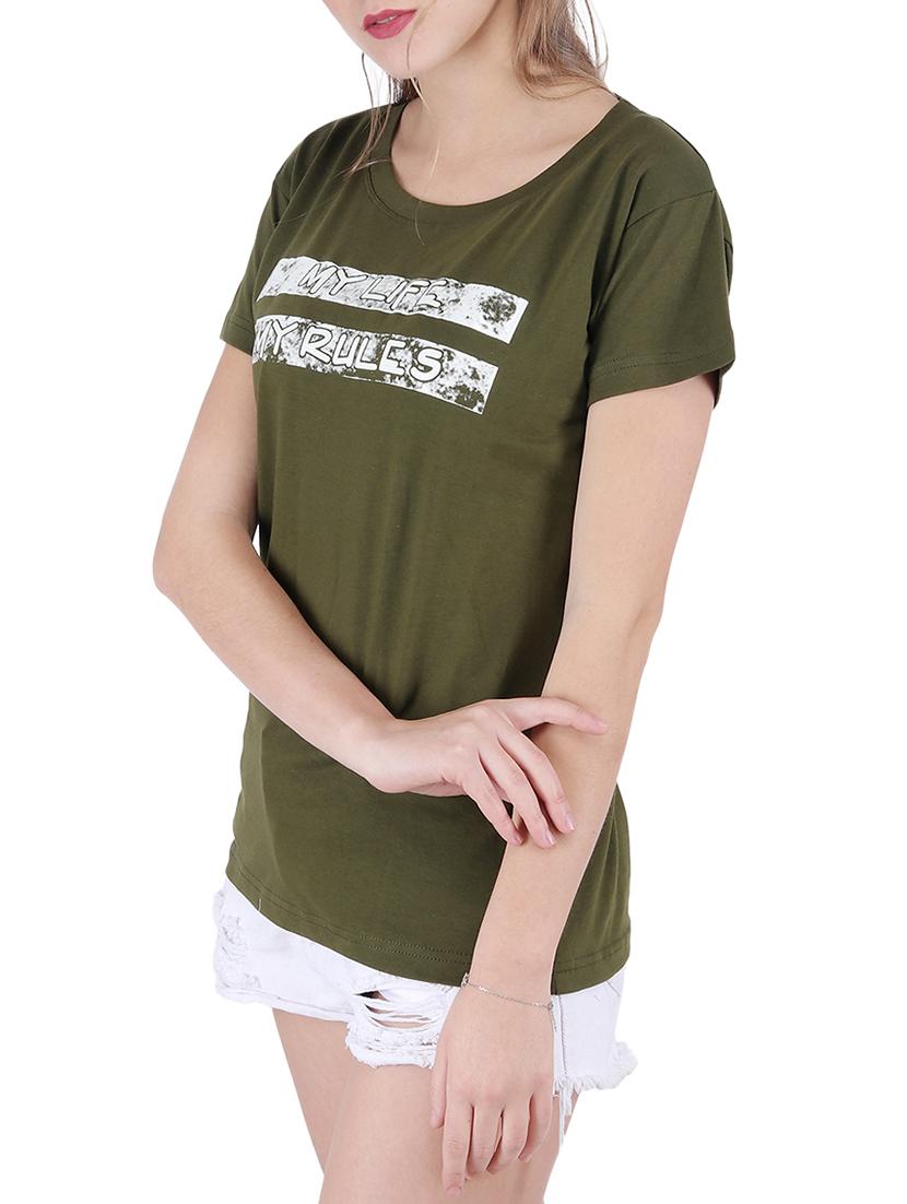 round neck graphic print tee - 16138027 - Standard Image - 1